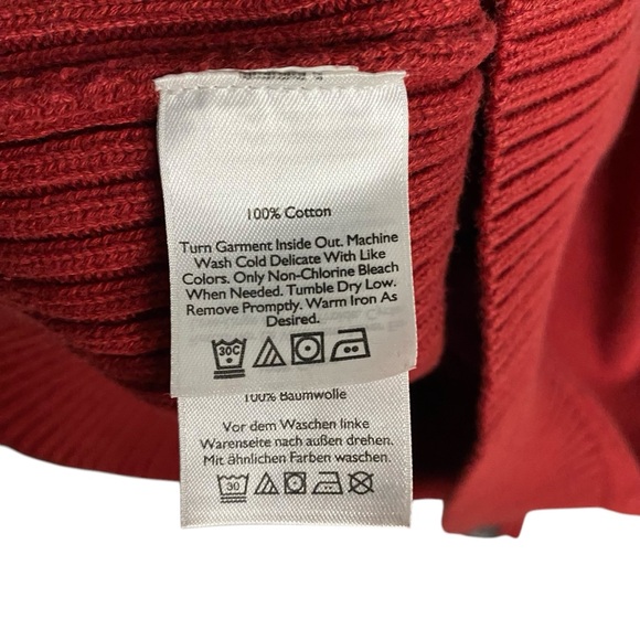 Eddie Bauer Men's Red 100% Cotton Crewneck Knit Sweater - Picture 6 of 7